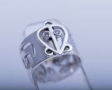 Love symbol ring, silver Adinkra band for infinite love, jewelry for relationships, anniversary couples gift ideas, Odo Nnyew Fie Kwan