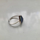 Sea glass ring, size 7, Triangle cobalt blue glass, great gift for friend, Blue seaglass mermaid ring, beach glass