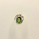 Silver peridot ring,  Leo birthday gift, Statement green ring, handmade, August  birthstone