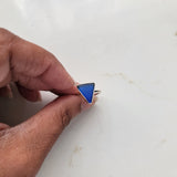 Sea glass ring, size 7, Triangle cobalt blue glass, great gift for friend, Blue seaglass mermaid ring, beach glass