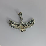 Silver Eagle necklace,  soaring bird of prey, handmade gift