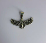 Silver Eagle necklace,  soaring bird of prey, handmade gift