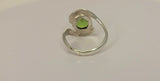 Silver peridot ring,  Leo birthday gift, Statement green ring, handmade, August  birthstone