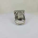 Statement amber ring, Moroccan amber stone, handcrafted detailing In silver, unique design, one of a kind