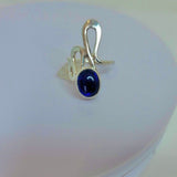 Genuine sapphire ring, September birthstone, gift for 45th anniversary,  Handmade blue solitaire set in sterling silver