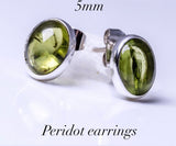 Peridot post earrings, August birthstone