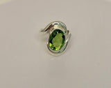 Silver peridot ring,  Leo birthday gift, Statement green ring, handmade, August  birthstone