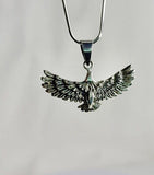 Silver Eagle necklace,  soaring bird of prey, handmade gift