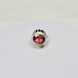 Pink rutilated quartz ring, handmade silver pink gemstone ring, statement jewelry
