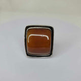 Statement amber ring, Moroccan amber stone, handcrafted detailing In silver, unique design, one of a kind
