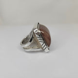 Statement amber ring, Moroccan amber stone, handcrafted detailing In silver, unique design, one of a kind