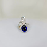 Genuine sapphire ring, September birthstone, gift for 45th anniversary,  Handmade blue solitaire set in sterling silver