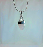 Rose Quartz necklace, arrow head shape pendant, pink gemstone, set in sterling silver, cute for boho or blush wedding