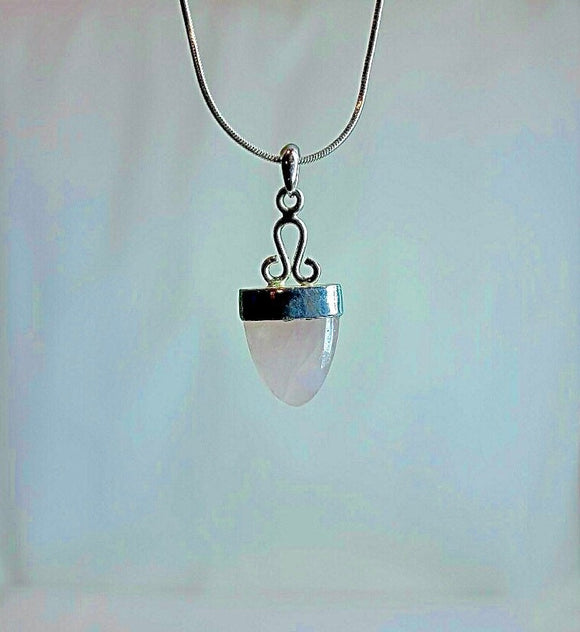 Rose Quartz necklace, arrow head shape, pink gemstone, cute for boho or blush wedding