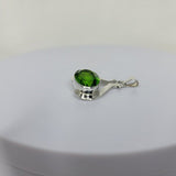 Peridot Necklace, unique August and September birthstone pendant, Oval green gemstone, set in sterling silver, 16th anniversary jewelry gift