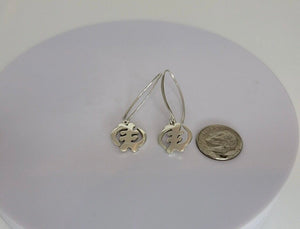 Gye Nyame drop earrings,  adinkra symbol jewelry gift, Ghana cultural gift, God first, small silver earrings