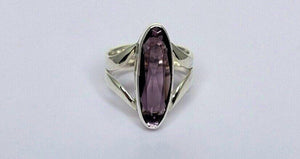 Amethyst ring, sterling silver ring size 6, February birthstone, 6th wedding anniversary gift,