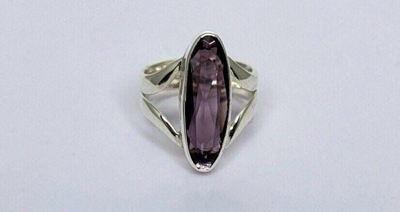 Amethyst ring, sterling silver ring size 6, February birthstone, 6th wedding anniversary gift,