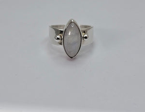 Moonstone ring, gift for new beginnings, sterling silver statement ring, handmade jewelry, rainbow moonstone