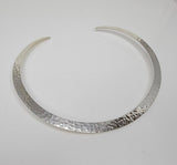 Collar Necklace, silver choker, hammered neck wire