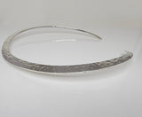 Collar Necklace, silver choker, hammered neck wire