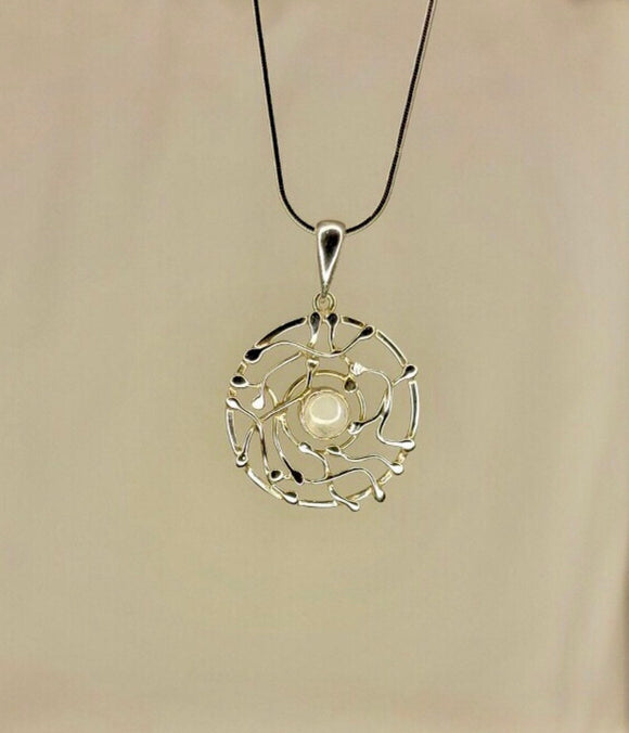 Moonstone necklace, unique silver pendant, stone for New beginnings