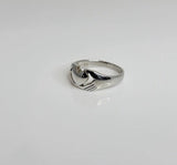 Silver promise ring, promise you my heart, Claddagh without the crown