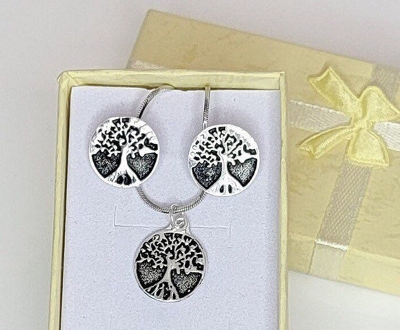 Tree of Life necklace and earrings set
