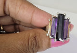 Multi color crystal Statement Ring,  handmade in sterling silver, Chester Allen design, Neutral Ground is Higher Ground New Orleans gift