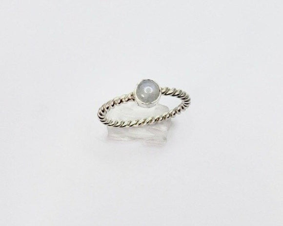 Moonstone ring, gift for new beginnings, dainty sterling silver ring,  handmade jewelry