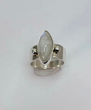 Moonstone ring, gift for new beginnings, sterling silver statement ring, handmade jewelry, rainbow moonstone