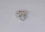 Moonstone ring, gift for new beginnings, sterling silver statement ring, handmade jewelry, rainbow moonstone