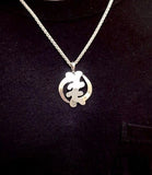 Large Gye Nyame necklace, Sterling silver handmade pendant, Africa Cultural jewelry, Spiritual gift