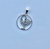 Sankofa bird necklace, Sterling silver handmade jewelry gift for remembering to honor elders, ancestors
