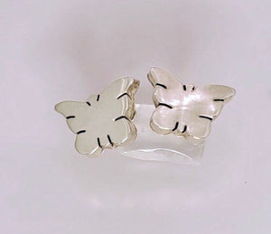 Butterfly stud earrings, handmade in sterling silver, a gift for transformation and change, minimalist jewelry