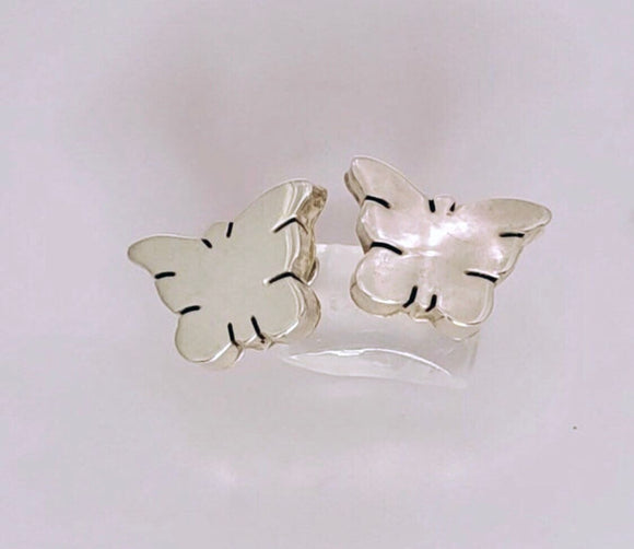 Butterfly stud earrings, handmade in sterling silver, a gift for transformation and change, minimalist jewelry
