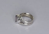 Heart shaped Amethyst ring, sterling silver ring size 7 and a half, Valentines Day Gift, February birthstone
