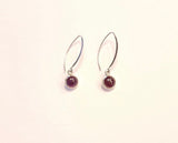 Garnet necklace set, January Birthday gift, Round Garnet drop earring and necklace set, stone for love
