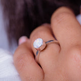 Opal ring, stackable, October birthday gift idea, small handmade pinky ring, minimalist jewelry