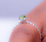 Peridot ring, Mom  to daughter, minimalist jewelry, sterling silver, handmade ring