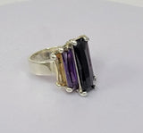 Multi color crystal Statement Ring,  handmade in sterling silver, Chester Allen design, Neutral Ground is Higher Ground New Orleans gift