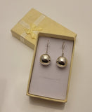 Ball drop earrings, sterling silver, Matching accessory for other ball jewelry
