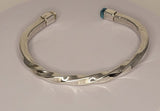 Solid silver cuff bracelet, Rare Turquoise and upcycled ivory handmade jewelry gift for him