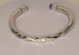 Solid silver cuff bracelet, handmade gift for him