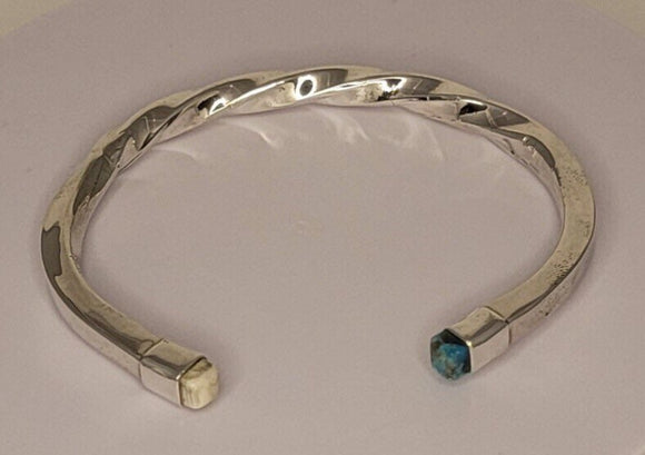 Solid silver cuff bracelet, handmade gift for him