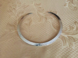Collar Necklace, silver choker, hammered neck wire