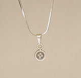 Sterling silver button pendant, minimalist jewelry, seamstress gift