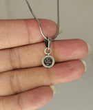 Sterling silver button pendant, minimalist jewelry, seamstress gift