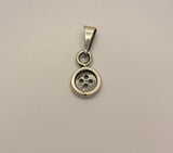 Sterling silver button pendant, minimalist jewelry, seamstress gift