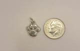 Charm for bracelet, silver charm paw